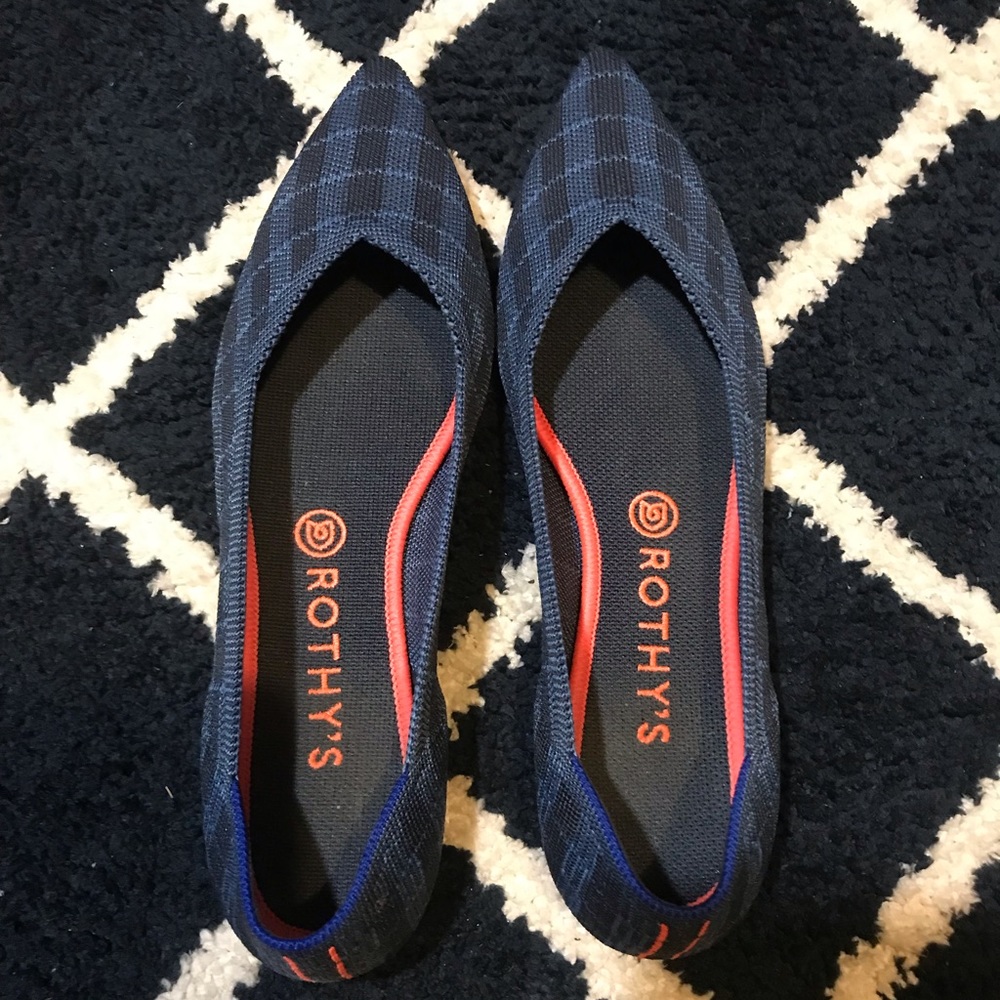 Rothy’s Indigo Gingham points- size 10